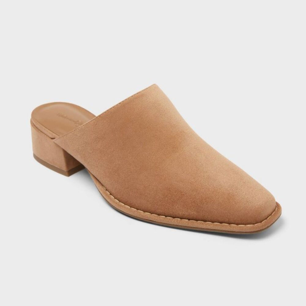 Women’s Jessie Faux Suede Heeled Mule with Memory Foam Insole - Sand 7